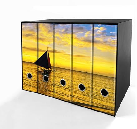 SET da 5 Raccoglitori ad anelli - BARCA TRAMONTO (28x31 cm con 2 anelli)