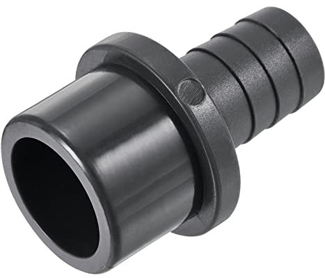 sourcing map PVC Pipe Fitting 20mm Barbed x 32mm OD Spigot Straight Tube Adapter Hose Quick Connector, Black