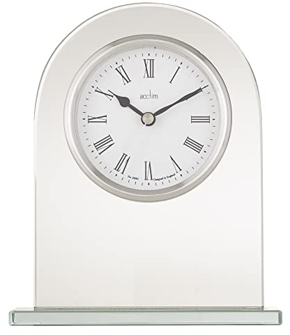 Acctim Ascott Mantel Clock Quartz Glass Energy Efficient Movement Chrome