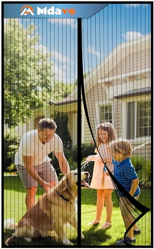 Magnetic Screen Door, Keep Bugs Out, Pet & Kid Friendly，Works with Front Doors, Sliding Doors,Fit Door Size 36 x 80 Inches ‎Black