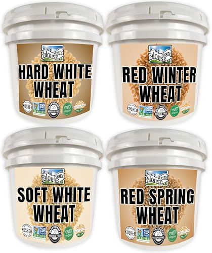 Palouse Brand Certified Glyphosate Residue Free Wheat Berries | 100 LBS | Hard White, Soft White, Hard Red Winter, Hard Red Spring Wheat Berries [25 lbs each]