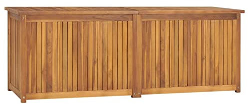 Yolola Baule da Esterno, Cassapanca Contenitore, Cassapanca Legno, Baule da Giardino in Legno Massello di Teak 150x50x55 cm
