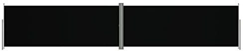 Makastle Balkon Seitenmarkise Ausziehbar Sichtschutz Windschutz Automatisch Einfahrend Seitenwandmarkise Markisenstoff mit Bodenmontage, für Balkon & Terrasse, Schwarz 200x1000 cm