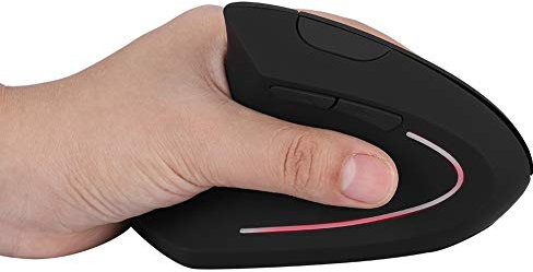 Zunate Souris Verticale Ergonomique sans Fil, Gaucher, 3 DPI Réglables, Souris Optique Verticale sans Fil Rechargeable 2,4 GHz avec Récepteur USB pour Ordinateur Portable, PC, Ordinateur