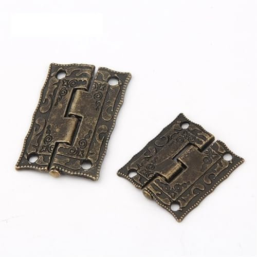 Schrankscharniere 10 STÜCKE Schranktürscharniere Türscharniere for DIY Box Möbelscharniere mit Schrauben 4 Löcher Tasche Zubehör Bronze Ton (Color : 1 inch)