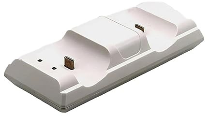 Wilitto PS5 Controller Charger，Upgrade PS5 Charging Dock with 2 Types of Cable，Dual 2 Controller Charger for PS5 Dualsense Controller， (Two Slot) High Speed Docking Charging Station White