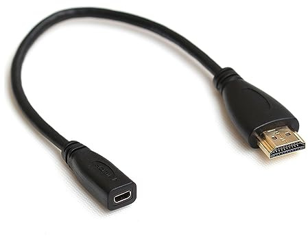 xiwai Cable adaptador micro HDMI hembra a HDMI macho para tablet móvil de 20 cm