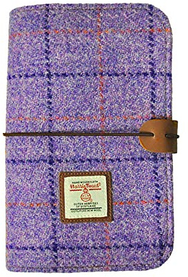 Classeur pour carnet A6 en tweed Harris, avec couverture souple en laine rechargeable, 80 pages pour papier de remplissage A6 et inserts de planificateur, carnets pour l'écriture, violet