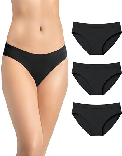 Risalti Culotte sans Couture Femme en Bambou Lot de 3 - Slip Femme Invisible Elastique en Fibre de Bambou, Seamless Underwear Respirante et Hypoallergenique - Made in Italy
