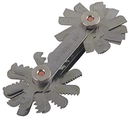 Honiwu Thread Gauge Metric and Imperial, Thread Gauge 60°, Stainless Steel Screw Pitch Gauge, Thread Measuring Tool(Metric+Imperial(52pc))