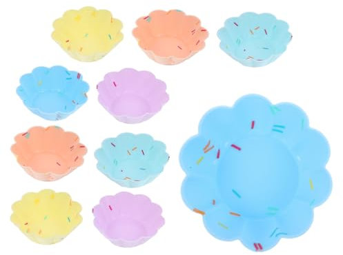 GOOHOCHY 10stücke Silikon-muffinformen Zum Backen Reusable Nicht-stick Cupcake Backformen Leicht Und Langlebig Für Geformte Backwaren