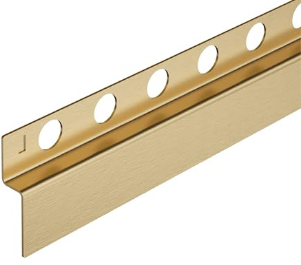 Balneo Wandprofil Gefälleprofil, Edelstahl AISI 304, 120 cm, links, Gold | Edelstahl AISI 304, Gefälle zur Rinne, für bodengleiche Duschen, kürzbar, Länge 120 cm, 2 J. Garantie