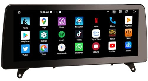 12,3 Qualcomm 8 Core 8+128GB Radio Coche Carplay para BMW X5 E70/ X6 E71 【CIC Sistema】 DSP Bluetooth 5.1 A2DP Dab+ SWC 4G DSP WiFi GPS Navegador Canbus Idrive 2K Pantalla táctil