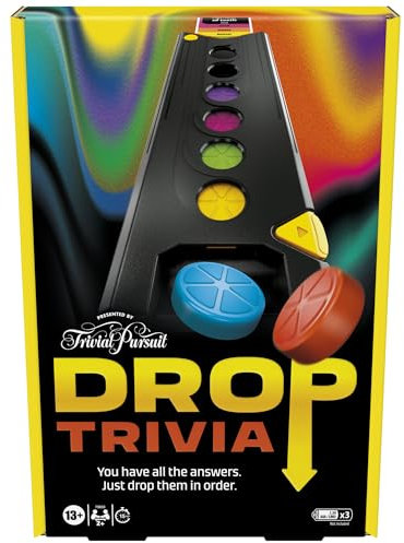 Hasbro Gaming Drop Trivia Electronic Board Game, Reimagined Classic for 2 Players or More, Party Games for 13+ Year Old Boys and Girls, Fun and Birthday Toy