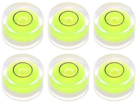 QUARKZMAN 6pcs Rond Bulle Niveau 12x7mm Mini Circulaire Esprits Niveaux pour Nivellement Caméra Tripod Téléscope Atelier Table Tournante Photo Cadre, Vert