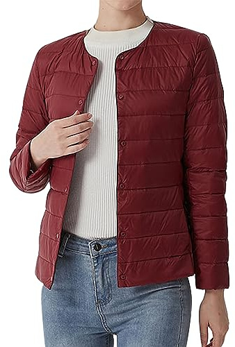 Piumino da Donna Trapuntino Leggeri Elegante Piumini Senza Cappuccio Taglie Forti Antivento Cappotto 100 Grammi Mezza Stagione Caldo Giacca Donna Invernale Antivento Imbottiti Giacconi Ultraleggero