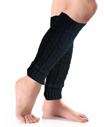 lokxmve Stulpen Damen Schwarz Winter Beinstulpen für Damen Weiche Bein Stulpen Langer Beinwärmer Frauen Mädchen Crochet Stricken Leg Warmers Y2k Legwarmers Knöchelwärmer für Tanz Ballett Eiskunstlauf