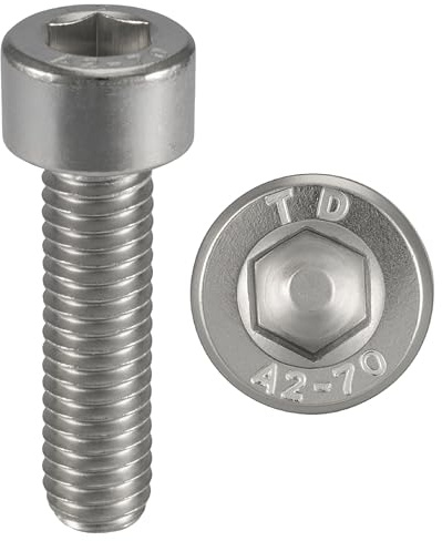 PRORAJE Skruv M6 x 35 mm rostfritt stål A2 cylindriskt huvud Ø 6 x 35 mm, förpackning med 50 st | CHC, rostfritt stål A2-70 (V2A/304), ISO 4762/DIN 912, BTR, 1 mm, M6 x 35 mm, 6 x 35 mm, M6 x 35, 6 x 35 mm