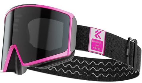 KAPVOE Maschera da Sci con Lenti Magnetiche, Antifog, Protezione UV400, per Uomo, Donna e Giovani, Compatibile con Caschi, Ideale per Sci, Snowboard e Pattinaggio u ghiaccio 02