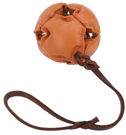 Qcwwy Hundetrainingsball, Starker und Belastbarer Hundeübungs- und Belohnungsball, der Bissen und Tränen standhält. Leder-Hundebälle für den Innen- und Außenbereich, Zur Verwendung für