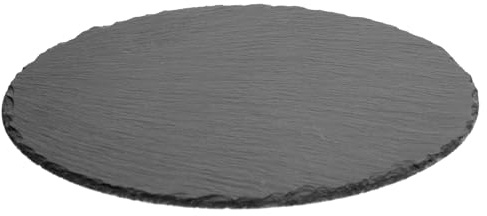 Secret de Gourmet Schieferplatte 32 cm Platte Teller Servieren Servierplatte für Sushi rund Tafelplatte Buffet anthrazit Tisch Dekoration Deko Käseplatte