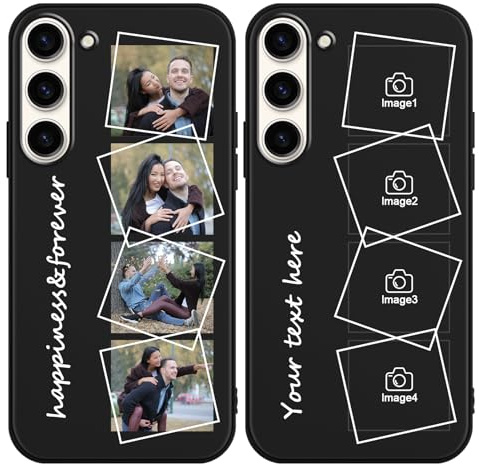 ZhuoFan Personalisierte Handyhülle für Samsung Galaxy S24 FE 6,7, Personalisiert Schutzhülle mit Eigenem Foto Bild Text Selbst Gestaltet Schwarz Silikon Stoßfest Individuelle Custom Case