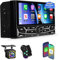 Autoradio 2 Din con Wireless Carplay e Android Auto - Autoradio Touchscreen IPS da 6,9 Pollici con EQ, Mirror Link, Bluetooth, Radio FM/AM/RDS, SWC, Porta USB/AUX + Telecamera di Backup