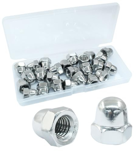Dijedev M8 Acorn Cap Nuts, 25Pcs Stainless Steel 18-8 (310) Hex Head Dome Cap Nuts, Corrosion Resistant & Durable Finish for Indoor & Outdoor Projects