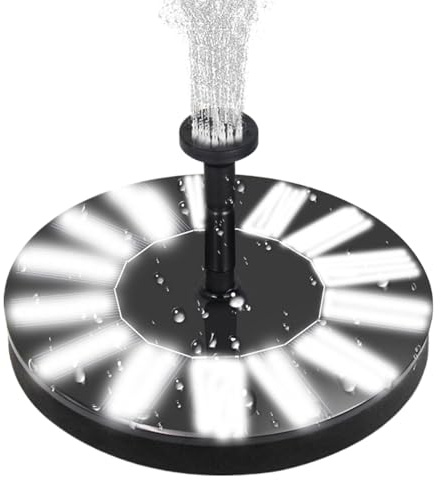 Solarbrunnen für Vogeltränke | energiesparende Pumpe mit Beleuchtung, automatische Dekoration für Garten, Zubehör für Vogeltränke für Park, Teich, Rasen, Terrasse, Hotel, Balkon