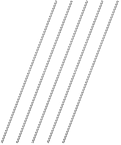 QUARKZMAN 5 Piezas Varilla Roscada Completa M2.5x0.45mm Rosca Derecha 150mm | 304 Acero Inoxidable, para Anclajes Colgadores Abrazaderas Pernos U