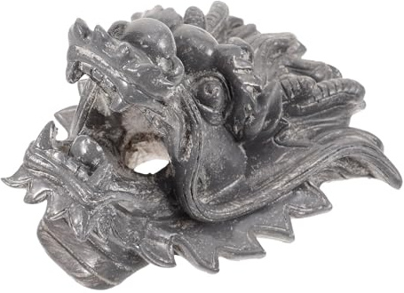 VALICLUD Fontaine Murale à Tête de Dragon en Résine Gris Pierre 23X22X28 CM Robinet de Fontaine de Jardin Décorative pour Villa et Espace Extérieur Ornement de Jardin