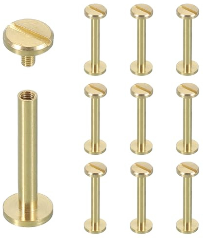 QUARKZMAN 10 Ensembles Rivets À Vis Chicago M4x28mm Métal Clou Rivet Laiton