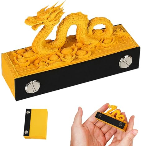 Bloc-notes 3D, bloc-notes 3D en forme de dragon chinois, décoratif anti-stress, année du dragon, bureau, salon, bureau, pour collègue, ami, blocs-