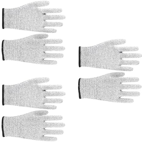 Alksubbm HPPE Lot de 3 paires de gants de protection anti-coupure pour cuisine et extérieur