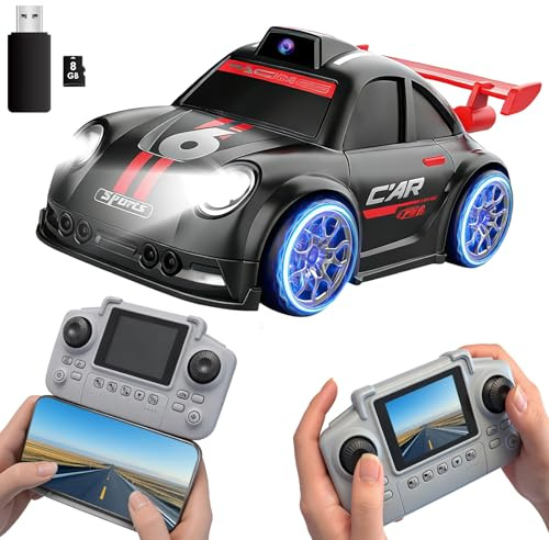 OBEST Ferngesteuertes Auto mit Kamera, 2.4 Zoll Bildschirm-Fernbedienung Drift Induktion Rennwagen, RC Fotografie Spielzeug mit Speicherkartenleser, Follow-up-Modus, automatische Demonstration