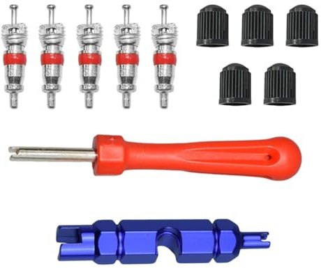 BDEPSTR Valve Core Remover Repair Tool,12 Pezzi Attrezzi, Estrattore per Valvole, Utensile per la Rimozione Delle Valvole, Utensile per la Riparazione di Biciclette, Auto, Moto e Camion