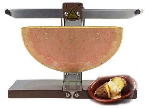 Stainless Steel Raclette Cheese Melter ，900w Fast Heating Electric Grill ， Adjustable Height French Raclette Maker for Family Dinner ， Party Serving