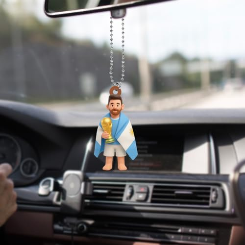 Messi Car Hanging – 2D World Cup 2022 Champion Figure – Collectible Soccer Gift - 2D Messi car Accessories