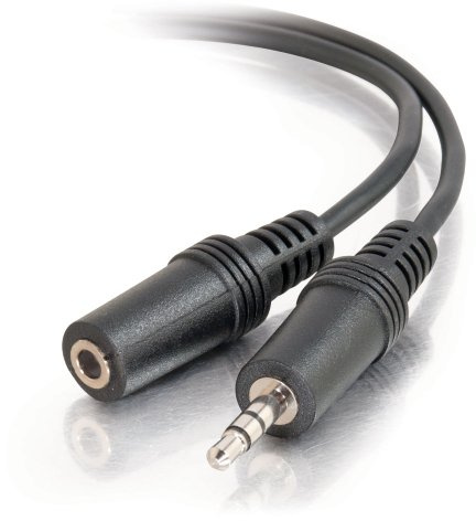C2G 25 ft 3,5 mm Stereo Audio Extension Cable M/F – audio-kablar (3,5 mm, 3,5 mm, Male/Female, svart)