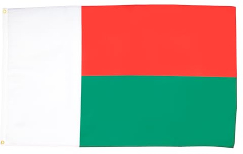 AZ FLAG Drapeau Madagascar 150x90 cm Malgache Polyester 100D 2 Œillets | Usage intérieur et extérieur Drapeau décoratif Madagasikara coutures doubles et bords renforcés avec œillets métalliques
