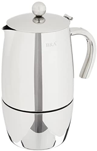 BRA Magna Cafetera Italiana 10 Tazas, Acero Inoxidable 18/10