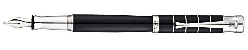 Waldmann Füllhalter Tango, schwarz, Sterling Silber, Feder:fein (F)