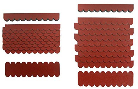 1,2m²-3-Sets Mini Dachschindeln,rot,Dachpappe,Briefkasten,Vogelhäuser,Sandkastenüberdachung,Abdeckung,Bastlersatz,Biberschwanz,