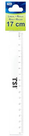 TSI Lineal 17 cm, Transparent, aus Kunststoff mit Facette und Tuschkante, Art. Nr. 46017