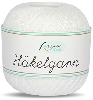 Rellana crochet yarn, filet crochet thread, 50 grams 01-white