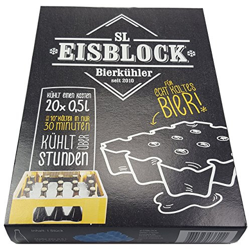 SL-Eisblock Ice Block Beer Cooler Crate, for 0.5 L Bottles, Made in Germany Geschenkverpackung