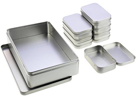 LJY Rechteckig leer Scharnier aus Metall Dosen Behältern Basic Necessities Home Aufbewahrung Organizer Mini Box Set