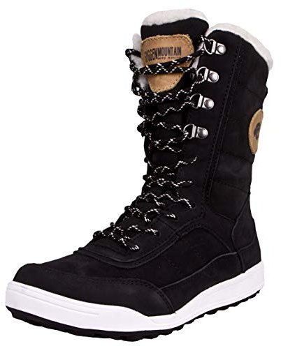 GUGGEN Mountain HPC58 Damen Fellstiefel gefüttert mit echter Lammwolle und Synthetik Winterstiefel Wanderstiefel Winterschuhe Echtleder Leder Stiefel wasserdicht mit Membran EU 40