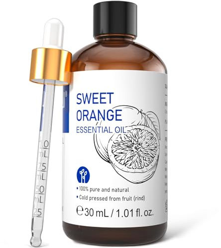 HIQILI Orange Essential Oil 30ML, 100% Natural Aromatherapy Sweet Orange Essential Oil for Face, Candle Making, Diffuser, Skin&Hair - 1 Fl Oz