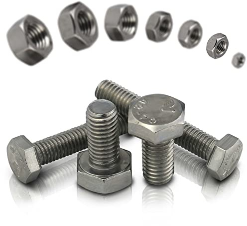 PROTECH 50 Stück Sechskantschrauben M4x20 mit Muttern M4 DIN 934 Sechskant Schrauben DIN 933 Set Edelstahl Gewindeschrauben A2 Sechskantmutter